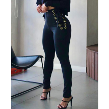 Vêtements pour femmes Collants à lacets sexy à la taille et aux cors sur le côté pour femmes