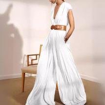 Combinaison sexy sans manches pour femmes, ample, grande taille, tempérament
