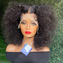 Black Ladies Front Lace Wig Set Nouvelle Arrivée Perruque Fluffy Long Curly Hair Afro