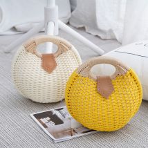 Sac de paille sac en rotin sac à main sac coquillage femme nouveau sac tissé sac tissé à la main en perles sac de plage d'été