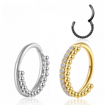 F136 Titane Helix Piercing Tragus Clicker Perles CZ Anneaux de Nez Cartilage Septum Zircon 16G Bijoux de Corps Labret Boucles d'Oreilles en gros