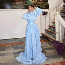 Women's Clothing Chiffon Pleated Wave Dress