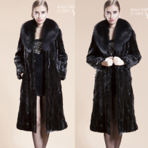 Women's Mink Fur Coat Mink Fur Collar