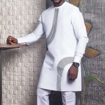 Men's Moslem AliExpress Cotton White Robe Youth Casual Crewneck Shirt 946810