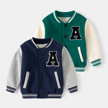 2023 Autumn Boys' Baseball Warm Jacket Korean Style Casual Velvet Baseball Jacket Loose and Comfortable Casual Jacket