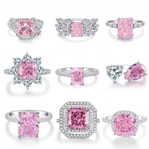 Tancise Argent Sterling Rose Couleur Pierre Précieuse Mariage Fiançailles Cocktail Bague Dames Fine Jewelry