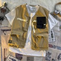 Retro Men's Functional Tactical Vest, Men's Sleeveless Camisole, Workwear Jacket