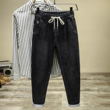 Ceinture élastique de marque tendance pour hommes, sarouel décontracté et polyvalent sans repassage
