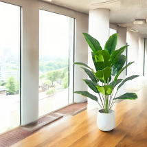 Artificial Banana Leaf Plant With 9/12/18/24 Leaves, Suitable For Decorating Floors In Living Rooms And Bedrooms - Without Pot.