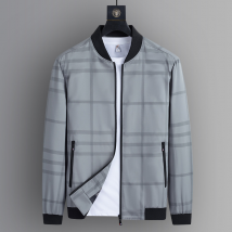 Men's casual jacket Men's trend plaid baseball collar jacket men's youth jacket