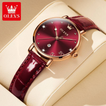 Ladies Watch Minimalist Diamond Dial Valentine's Day Gift Quartz Watch Waterproof Watch for Women Leather Strap