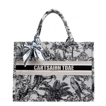 Fashion Luxury canvas Tote Bag  Handbag Large Capacity Jacquard Retro Exquisite