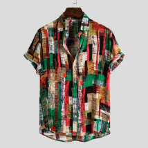 New Men's Short Sleeve Shirt Casual Short Sleeve Shirt