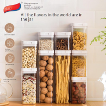 Airtight Food Storage Containers - BPA-Free Kitchen Canisters (5-Piece Set For Flour Rice Pasta & Dry Goods - Stackable Clear Design)​