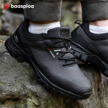 Baasploa Men's Hiking Shoes Fashion Waterproof Outdoor Climbing Sneaker Anti-Skid And Wear-Resistant Comfortable Male Sport Shoes