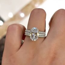 Bague de fiançailles de mariage de luxe en trois parties de Cao Shi, bijoux géométriques, mode et élégance, super scintillante
