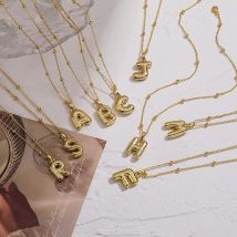 Jewelry balloon glossy letter necklace simple chubby English letter clavicle chain
