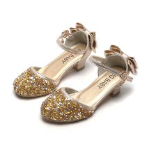 Mother & Kids Korean children's shoes 2024 summer girls sandals princess shoes crystal high heels little girl student catwalk shoes trendy