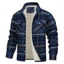 Vêtements pour hommes vestes à manches longues revers à carreaux veste chemise épaisse