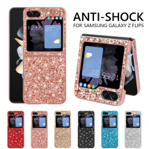Placage Bling Glitte Diamant Étui Pour Samsung Galaxy Z Flip5 Flip4 Flip3 5G Shockpoof Bumpe Potection Avait Retour