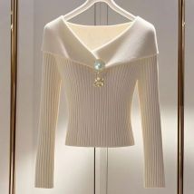 Soldes de vêtements pour femmes ~ Nouveaux hauts en tricot tendance pour femmes, style coréen chic, automne et hiver, vêtements d'intérieur chauds et élégants