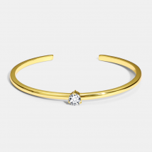 Bracelet ouvert en or K et diamants, bracelet à quatre griffes en zircon, accessoire de montre polyvalent
