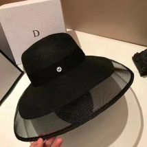 Mode Mode Fascinant Voile Filet Soleil UPF 50+ Dames Kentucky Derby Chapeaux Large Bord Paille Femmes Été Plage Casquette Fedoras Robe Chapeau