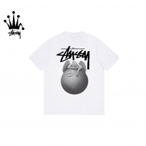 Stussy Angel Billiards Print Pattern Pure Cotton Short Sleeved T-shirt