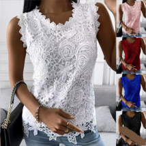 Vêtements pour femmes Wish Hot Selling Summer New Top Gilet Chemise en dentelle