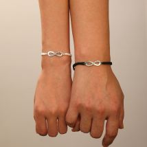 European and American Diamond-encrusted Lucky Infinite Eight-character Hand-woven Couple Bracelet Best Friend Good Friend Bracelet Gift Cross-border