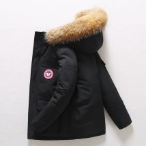 Men's jacket, men's white duck down work clothes, thickened youth trend, leisure, winter couple warm jacket
