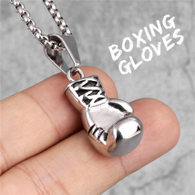 Mens Jewellery Sport Fiess Beads Chain Necklace for Men Fashion Neck Lace Boxer Boxing Glove Pendant Jewelry Collar