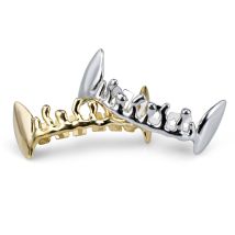 Gold Plated Water Drop Canine Lower Teeth Braces Personality Clown Hip Hop Decorative Gold Braces