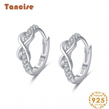 Tancise Silver Zircon Boucles d'oreilles Boucles d'oreilles pendantes pour femmes Cadeaux de fête de mariage