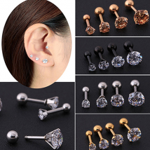 Hommes femmes strass Cartilage Tragus barre Helix oreille supérieure boucle d'oreille bijoux