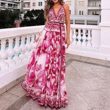 Robe mi-longue imprimée sexy à la mode pour femmes
