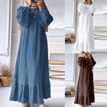 Turkey Abaya Mulism Fashion Dresses Long Sleeve Maxi Sundress Abayas For Women Eid Mubarek Robe IsIamic Vestidos Kaftan