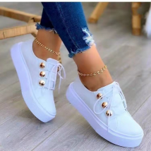 Women Lady Tennis Shoes Walking Shoes Sports Shoes Sneakers Fabric Canvas Cushioned Sneakers Footwear