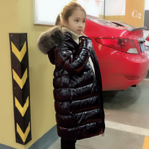 Mother & Kids 2024 New Children's Down Jacket In The Long Over The Knee Thick Big Fur Collar Children's Clothes Baby Boys And Girls Fashion