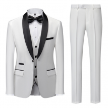 Costume de mariage 3 pièces pour homme - Smoking de cérémonie d'affaires | Tenue de cérémonie pour célébrant et marié