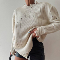 Pull-over pour femme Pull-over à col rond porté à la main pour femme