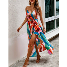 robe d'été chaude à bretelles pour femme