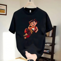Nezha Graphic Summer Cotton TShirt Round Neck Pullover 100%Cotton