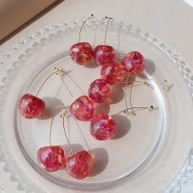 New Cherry Female Earrings Temperament Sweet and Fresh Earrings Cherry Earrings Resin Ladies Earrings Jewelry Gifts