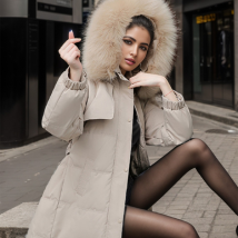 Women's Clothing Winter Coats Padded Jacket Women Plus Long Fur Collar Large Size Winter Coats Padded Jacket Slim Padded Jacket
