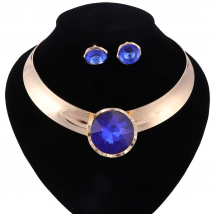 Collier pendentif gros tour de cou de luxe Unique cristal déclaration collier boucle d'oreille femmes fête ensembles de bijoux