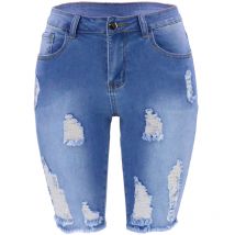 Vêtements pour femmes Bonbons Couleur Trou Grande taille Jeans pour femmes