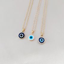 Collier rond Simple avec pendentif du diable des yeux turcs pour femmes, bijoux couleur or, chaînes à collier fin, colliers turcs, Bijou
