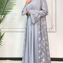 Women's Clothing Muslim Fashion Women Traditional Clothing Dress Kaftan Robe Lace