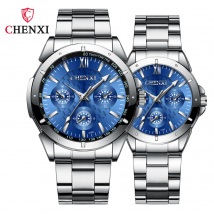 Montres pour amoureux Montre à quartz étanche à trois cadrans décorative pour hommes et femmes Montre pour femme Montre à bracelet en acier